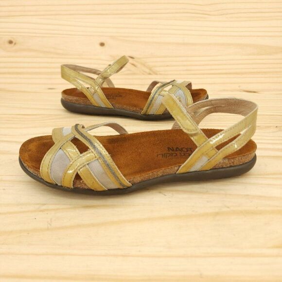 Naot Womens Sandals Sz 5 36 Tan Ankle Strap Open Toe Comfort Shoes Retro Y2K - Picture 1 of 9